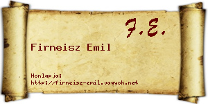 Firneisz Emil névjegykártya