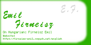 emil firneisz business card